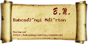 Babcsányi Márton névjegykártya