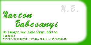 marton babcsanyi business card