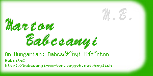 marton babcsanyi business card
